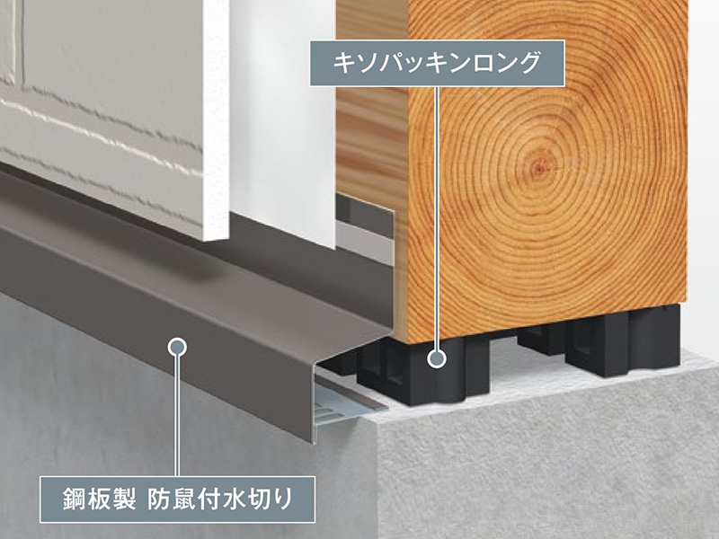 鋼板製 防鼠付水切り